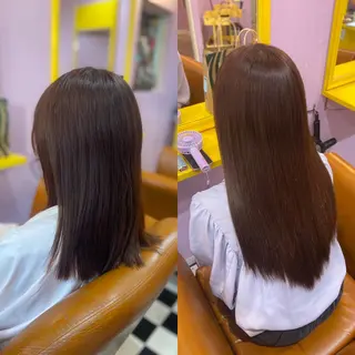 ロング ヘアアレンジ カラー チビ編み込みエクステ シールEXどぅ〜すのヘアスタイル