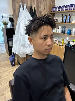 ショート パーマ メンズ Men's hair Libre Sunny所属・高橋 怜玖／仙台／八乙女のヘアスタイル