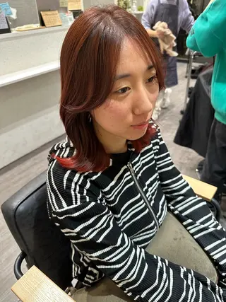 ミディアム カラー 艶髪レイヤー上田 紗也🇰🇷💗のヘアスタイル