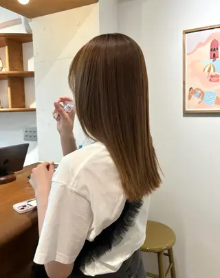 セミロング パーマ aiko【艶カラー ・ミニモ年内で終了】のヘアスタイル