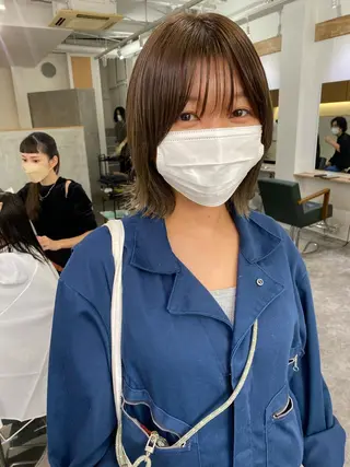 ショート カラー 森貴裕/ベージュ/ パーマ/オリーブのヘアスタイル