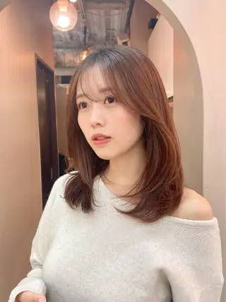 セミロング カラー 韓国レイヤー　船橋 徒歩5分/小川友美のヘアスタイル