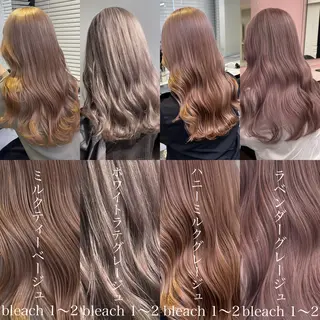 ロング カラー EMIL/上野駅近 /ブリーチ縮毛矯正のヘアスタイル