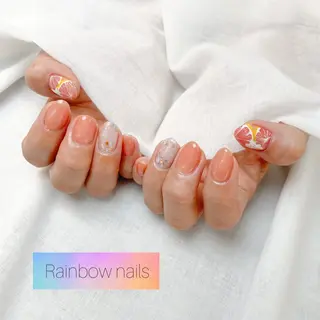 ネイル Rainbow nailsくろちゃんのネイルデザイン