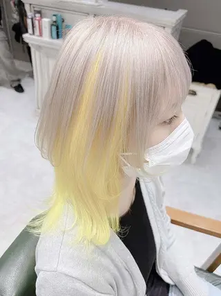 セミロング カラー ヘアアレンジ 𝐑𝐈𝐍𝐊𝐀 🐣🩷のヘアスタイル