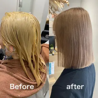 ミディアム カラー salowin梅田茶屋町suite所属・ハイトーンヘア/ 島崎　タクミのヘアスタイル