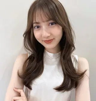 セミロング レイヤー/顔周り 田山　穂波のヘアスタイル