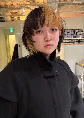 ミディアム ブリーチカラー はりんのヘアスタイル