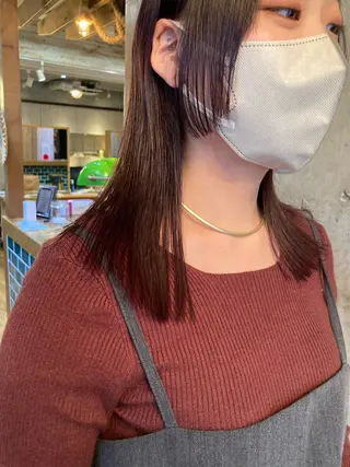 セミロング カラー 横浜美容室／暖色系 michika🌹のヘアスタイル
