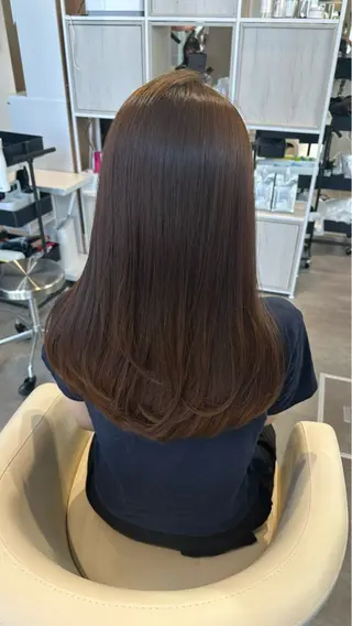 ロング カラー Hair Make NEWYORK　稲荷町店所属・南部萌🍀縮毛矯正 ツヤ髪ストレートのヘアスタイル
