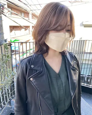 ミディアム カラー パーマ OVER→三軒茶屋 /縮毛矯正・髪質改善のヘアスタイル