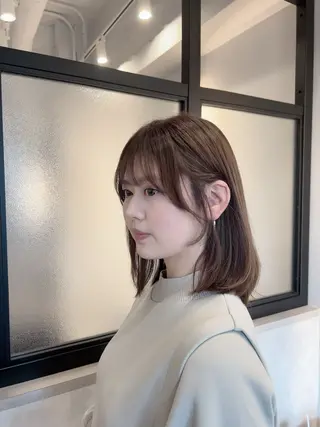 ミディアム カラー &chaLme   心斎橋所属・emi/髪質改善/ 韓国風/艶カラーのヘアスタイル