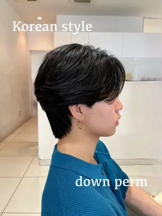 ショート パーマ メンズ 樋笠 知佳のヘアスタイル