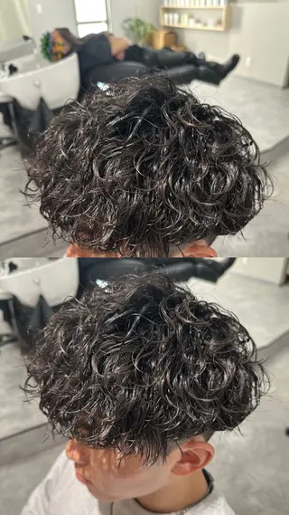 ミディアム パーマ ヘアアレンジ メンズ Mens Salon Gray by NYNY所属・Gray by NYNYのヘアスタイル