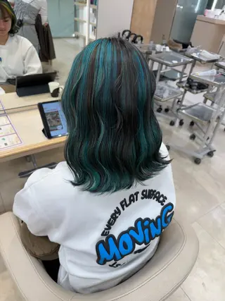 セミロング カラー ヘアアレンジ 🍒KIKUCHI KANAE🍒のヘアスタイル