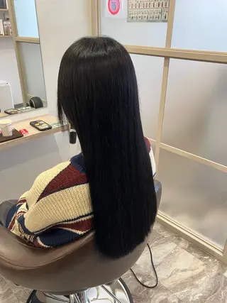 ロング パーマ ブリーチ&ストレート 長谷川勇人のヘアスタイル