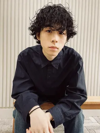 パーマ メンズ マナミ カラー パーマモデル募集💫のヘアスタイル