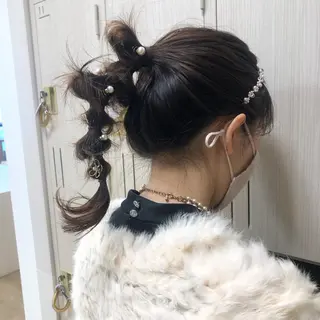 ロング ヘアアレンジ 似合わせ.ﾍｱｾｯﾄ 得意🌹井上美沙のヘアスタイル