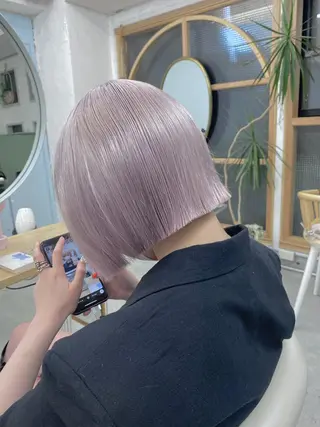 セミロング カラー メンズ soi所属・ケアブリーチ/ツヤ髪 /ハイトーン/西村のヘアスタイル