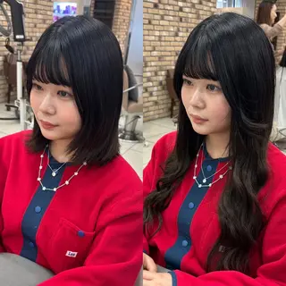 ロング 羽エクステ/シール エクステ/横浜駅5分のヘアスタイル