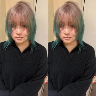 ミディアム Maria 梅田/デザインカラーのヘアスタイル