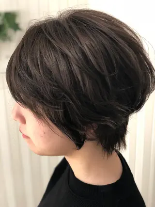 ショート カラー パーマ ✨髪質改善ストレート ×ミニボブ✨萩原　翼のヘアスタイル