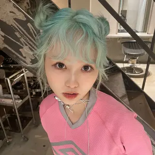 セミロング カラー デザインカラー AYA/DEANのヘアスタイル