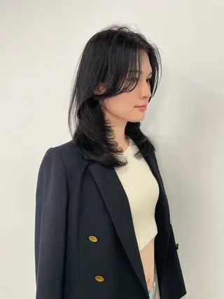 セミロング レイヤー×ツヤカラー 渋谷/kougaのヘアスタイル