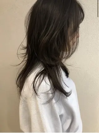 ロング カラー レイヤーカット ボブパーマNo.1のヘアスタイル