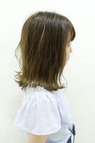 セミロング カラー 斉藤 貴也のヘアスタイル