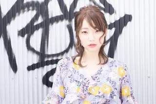 ミディアム カラー ヘアアレンジ 坂東 秀幸のヘアスタイル