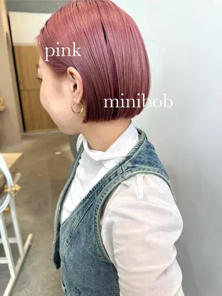 ショート カラー 🫧髪質改善/Wカラ ー 暖色 🌸桜🌸のヘアスタイル