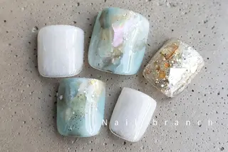 ミディアム カラー パーマ ヘアアレンジ ネイル マツエク・マツパ アイブロウ Nail branchのネイルデザイン