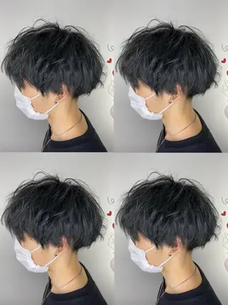 ショート カラー パーマ ヘアアレンジ メンズ 🔥メンズパーマ特 化🔥渡辺一翔🔥のヘアスタイル
