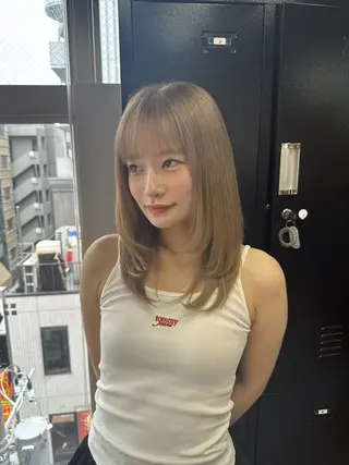 セミロング ハイトーン&エクステ 横浜/RIEのヘアスタイル