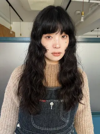 ロング パーマ 暖色/パーマ 🌼クニトウメイのヘアスタイル