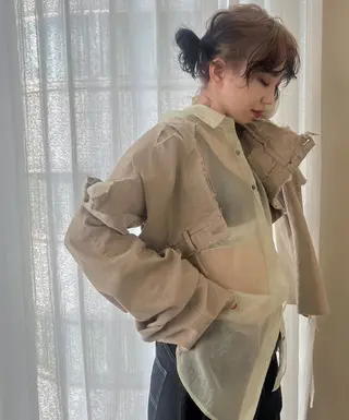 セミロング カラー 名古屋美容室 Sopiリナのヘアスタイル