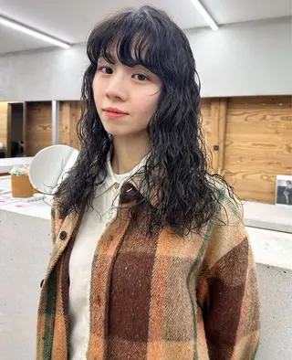 セミロング パーマ パーマ /レイヤー 榛地渉馬 /矢場町のヘアスタイル