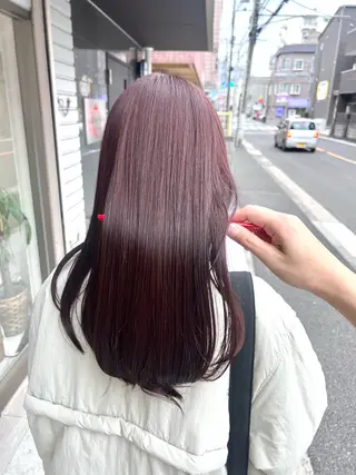セミロング カラー 🌟小顔カット🌟 レイヤーカットボブのヘアスタイル