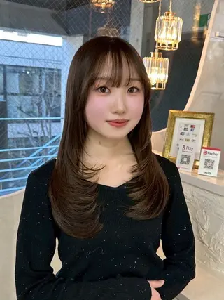 セミロング XELM/ハイトーン /高崎/RUIのヘアスタイル