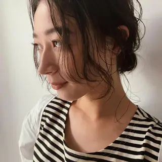 ミディアム カラー ヘアアレンジ 西山 紗耶香🪽 透明感カラー/ボブのヘアスタイル