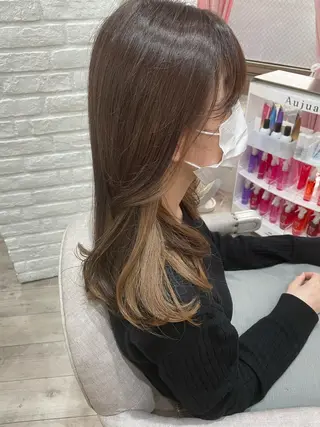セミロング カラー miyu /大阪美容室のヘアスタイル