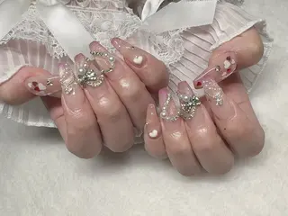ネイル I-nailロング /ワンホン/キラキラのネイルデザイン