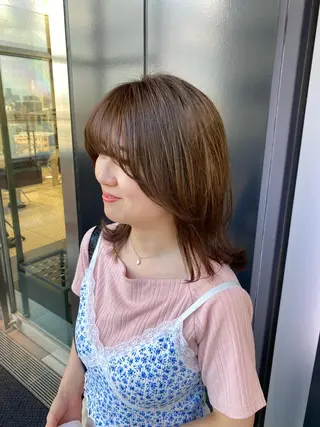 セミロング ボブ/顔まわりレイヤ ー/新宿/KOKIのヘアスタイル