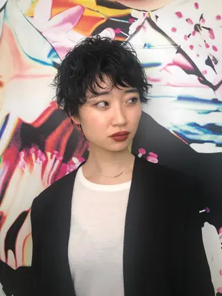 ショート パーマ 苅北 泰輔のヘアスタイル