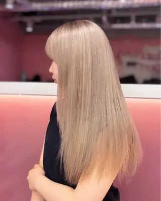 ロング カラー 田中麻鈴/ハイトーン /ミルクティーのヘアスタイル