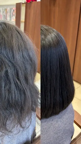 ロング 竹内帆希/縮毛矯正 /デザインカラーのヘアスタイル