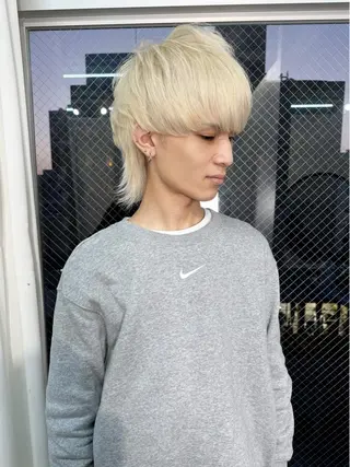 ショート カラー メンズ lani ブリーチ /ダブルカラーのヘアスタイル