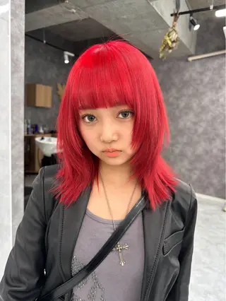 ミディアム カラー ヘアアレンジ 𝐠𝐢𝐫𝐥𝐲 𝐦𝐨𝐝𝐞🖤のヘアスタイル