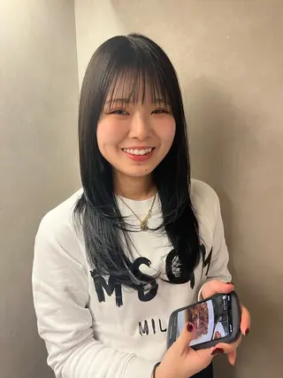 ロング カラー ioeわかめようじ/ 縮毛矯正/髪質改善のヘアスタイル